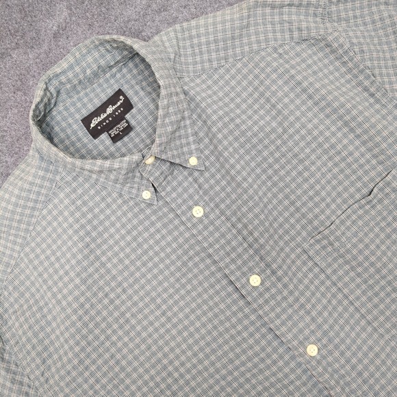 Eddie Bauer Other - Eddie Bauer Mens Large Plaid‎ Short Sleeve Button Down Shirt 100% Cotton Casual